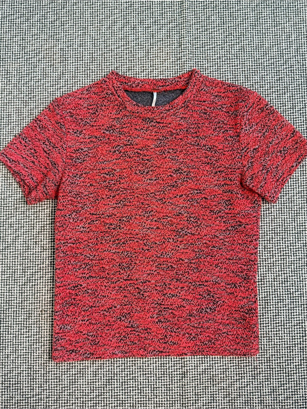 FREE PEOPLE Women’s Mock Neck Tweed Stretch Knit Top